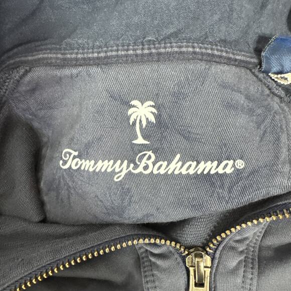 Tommy Bahama 1/4 Zip Mock Neck Pullover Sweatshirt Navy Blue sz M - Picture 8 of 9